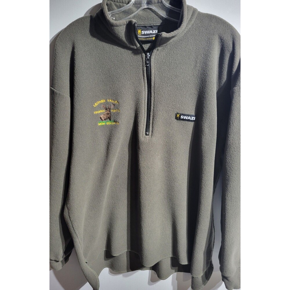 Swazi Fleece 1/2 zip Pullover Green Size XL Embroidered